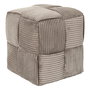 Home Deco Factory Scott Puf Trenzado Taupe - Cocooning - Estructura Madera, Asiento Poliéster, Relleno Mousse PU, Soport 110kg