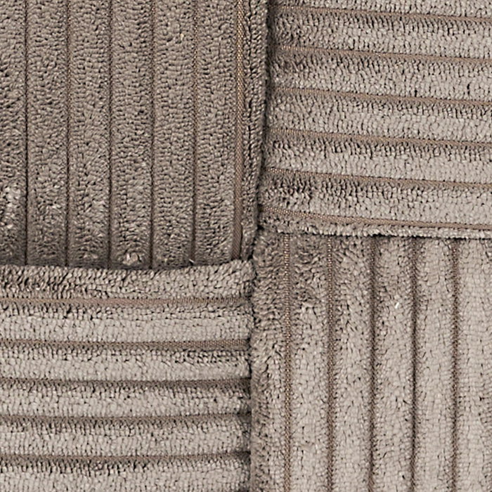 Home Deco Factory Scott Puf Trenzado Taupe - Cocooning - Estructura Madera, Asiento Poliéster, Relleno Mousse PU, Soport 110kg