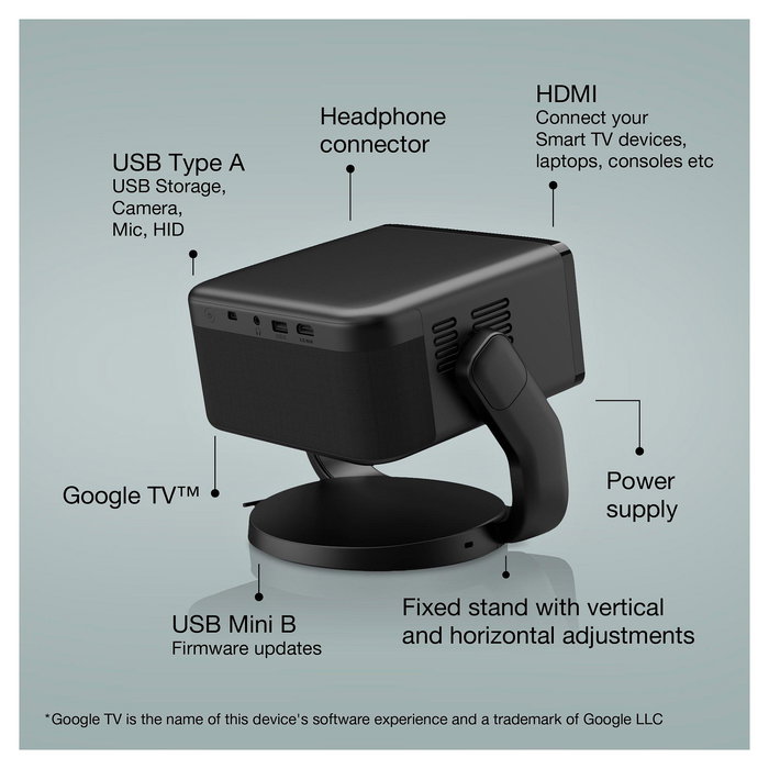 Epson EF-22B Proyector 3-LCD Laser FHD 1080p 1000 Lúmenes HDMI USB Bluetooth Speaker Negro Epson EF-22B Proyector 3-LCD Laser FHD 1080p 1000 Lúmenes HDMI USB Bluetooth Speaker Negro