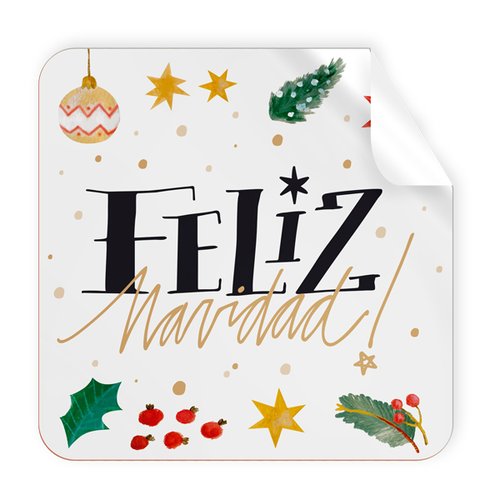 Etiquetas Regalo Adh. Rollo 250 Uds. Cuadradas 40X40 Navidad Feliz Navidad Blanca Etiquetas Regalo Adh. Rollo 250 Uds. Cuadradas 40X40 Navidad Feliz Navidad Blanca