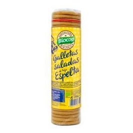 BIOCOP Galleta Salada de Trigo Espelta Bio 230g, Fina y Crujiente con Aceite de Girasol, Ideal como Snack y Aperitivo