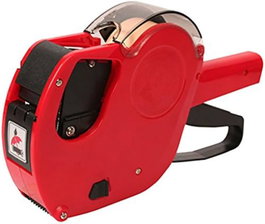 PRYSE Set de etiquetadora MX2616 roja con 10 rollos de etiquetas y 1 rodillo entintado