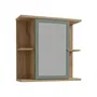 Forte CMPV063M888 Armario Mural para Baño 1 Puerta con Espejo Roble Artesanal / Verde Salvia 69.9x23.2x68.8 cm