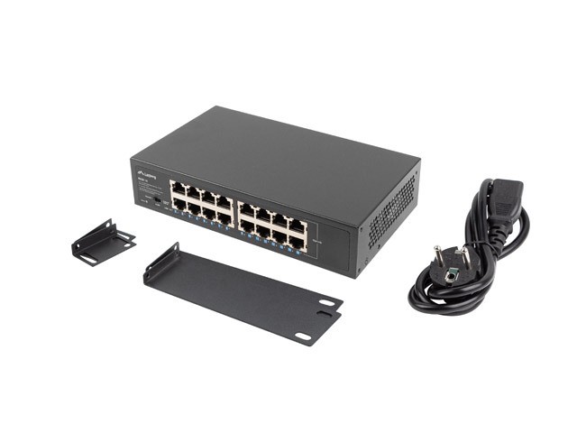 LANBERG RSGE-16 Switch No Administrado 16 Puertos Gigabit Ethernet 1U Negro LANBERG RSGE-16 Switch No Administrado 16 Puertos Gigabit Ethernet 1U Negro