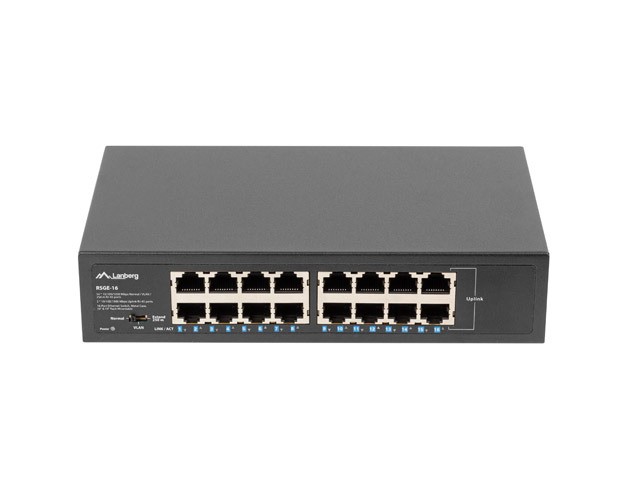 LANBERG RSGE-16 Switch No Administrado 16 Puertos Gigabit Ethernet 1U Negro LANBERG RSGE-16 Switch No Administrado 16 Puertos Gigabit Ethernet 1U Negro