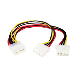 StarTech Cable Adaptador en Y Divisor Molex 4 Pines LP4 a 2x LP4 Power Splitter M/F 0,23m