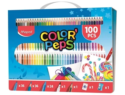 Maped Kit Color'Peps de 100 Piezas Surtidas con Estuche