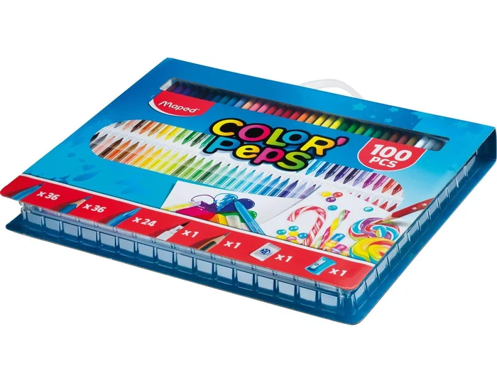 Maped Kit Color Peps de 100 piezas en maletín con asa
