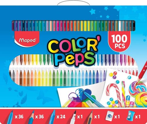 Maped Kit Color'Peps de 100 Piezas Surtidas con Estuche