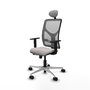 PIQUERAS Y CRESPO Silla de oficina Motilla con mecanismo Sincro/Traslack, Blanco y Gris