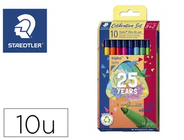 Staedtler Rotulador Triplus Happy Estuche 10 Unidades Colores Surtidos Punta Fina