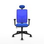 PIQUERAS Y CRESPO Silla de oficina Motilla Azul con mecanismo Sincro/Traslack, lumbar 1D y cabecero fijo