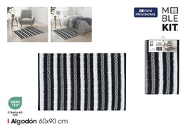 Moblekit Alfombra de Algodón 60x90 cm Negro-Blanco