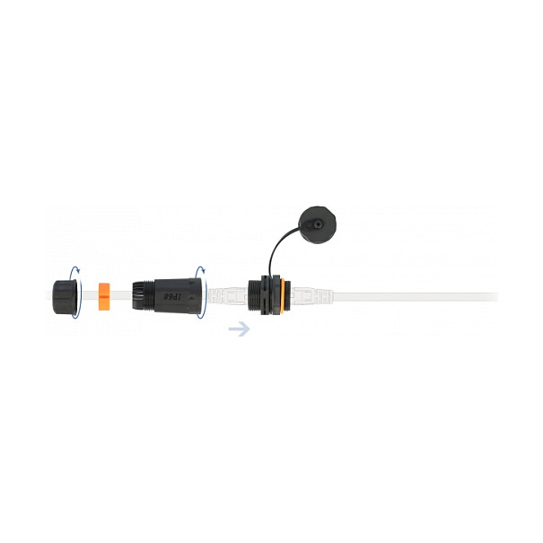 DeLOCK Conector de cable RJ45 hembra a RJ45 hembra Cat.6A impermeable DeLOCK Conector de cable RJ45 hembra a RJ45 hembra Cat.6A impermeable