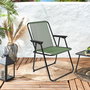 Home Deco Factory Silla Plegable Caqui Acero Poliéster Plástico PP Altura 84 cm Exterior
