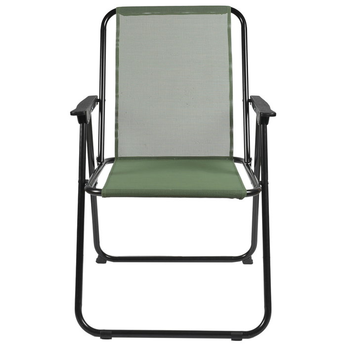 Home Deco Factory Silla Plegable Caqui Acero Poliéster Plástico PP Altura 84 cm Exterior