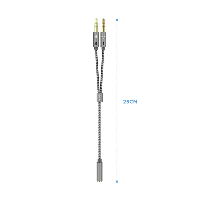 Aisens Cable Adaptador Audio Jack 3.5mm 4 Pines Hembra a 2x Jack 3.5mm 3 Pines Macho, Gris, 25cm Aisens Cable Adaptador Audio Jack 3.5mm 4 Pines Hembra a 2x Jack 3.5mm 3 Pines Macho, Gris, 25cm