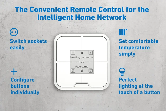 AVM FRITZ!DECT 440 Interruptor Domótica Inalámbrico 4 Botones Pantalla Tinta Electrónica, Blanco, Control para Smart Home FRITZ!Box, DECT ULE
