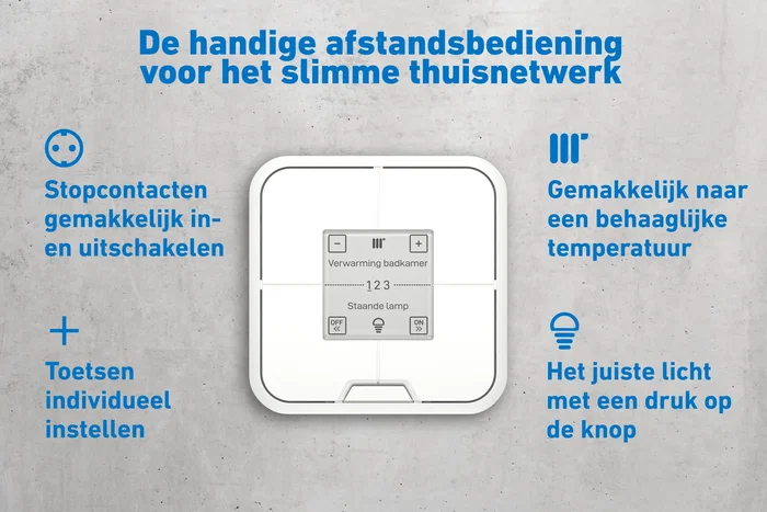 AVM FRITZ!DECT 440 Interruptor Domótica Inalámbrico 4 Botones Pantalla Tinta Electrónica, Blanco, Control para Smart Home FRITZ!Box, DECT ULE