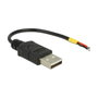 DeLOCK Cable USB 2.0 con conector Tipo-A y extremos abiertos 10 cm 85250