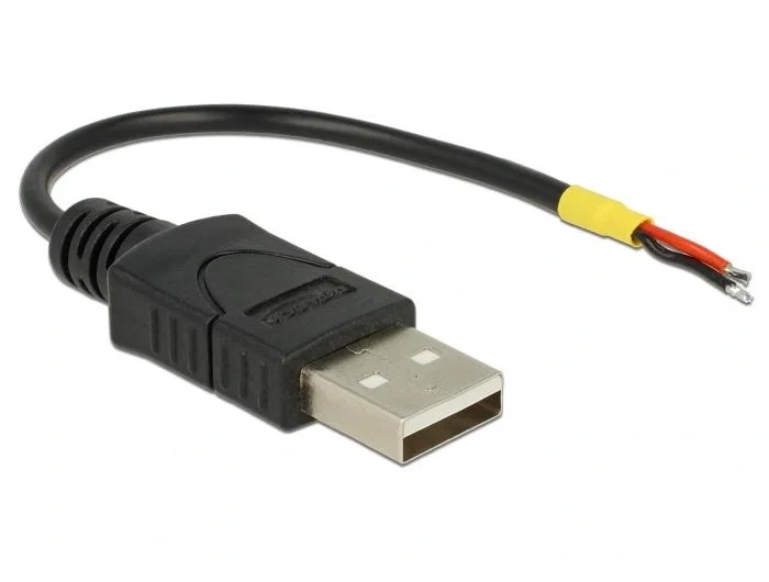 DeLOCK Cable USB 2.0 con conector Tipo-A y extremos abiertos 10 cm 85250