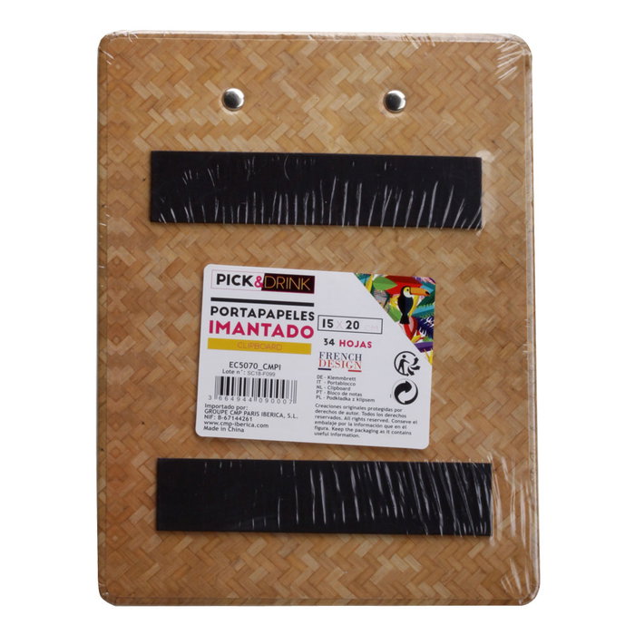 Home Deco Factory Portapapeles Deco Mural Clip Colección Exotic Sauvage Medidas 15x2,5xh.20cm Modelos Negro y Natural