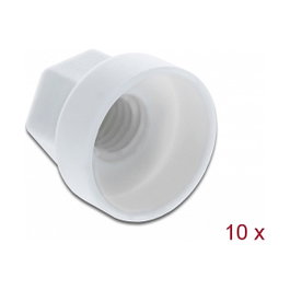 DeLOCK Tapa protectora hexagonal para tornillo M6 blanco 10 piezas