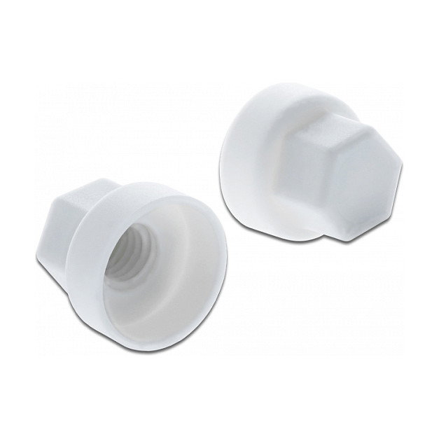 DeLOCK Tapa protectora hexagonal para tornillo M6 blanco 10 piezas