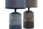 DKD Home Decor Lámpara Sobremesa Moderno Marrón Oscuro Azul 15 x 32 x 15 cm (2 Unidades)