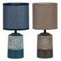 DKD Home Decor Lámpara de Sobremesa de Gres y Poliéster, Surtido de 2 Unidades (Marrón Oscuro y Azul)大変