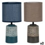 DKD Home Decor Lámpara de Sobremesa de Gres y Poliéster, Surtido de 2 Unidades (Marrón Oscuro y Azul)大変
