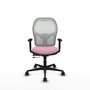 PIQUERAS Y CRESPO Silla de oficina Jorquera Rosa y Blanco con mecanismo Sincro/Traslack