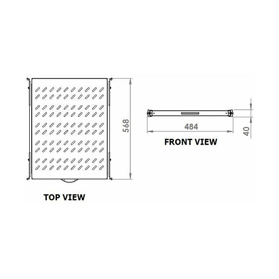 EQUIP EZVS-19-1-80-G Bandeja Deslizante para Servidores 19" (80 cm de Profundidad, 1U de Altura), Color Gris Claro