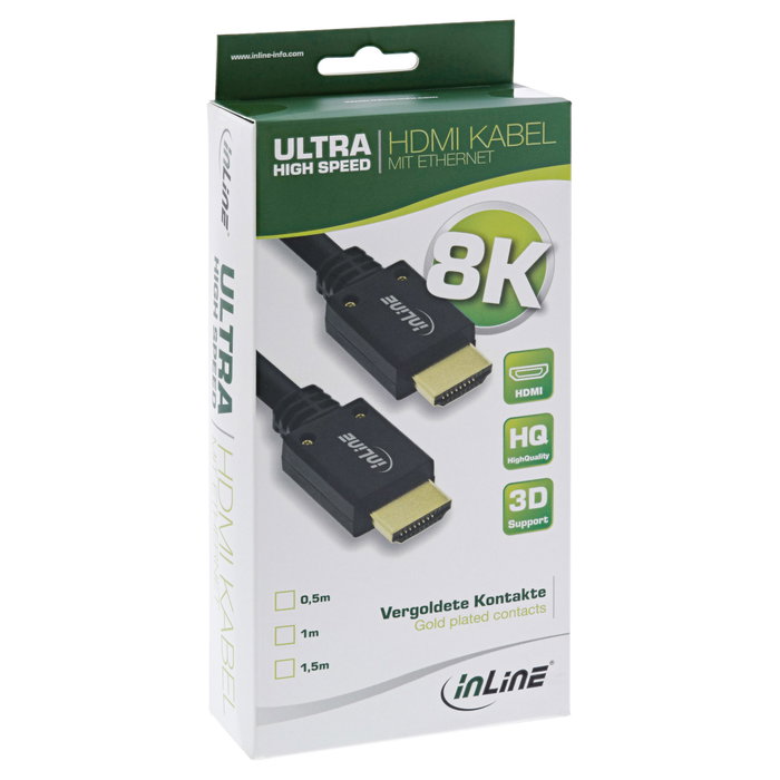 InLine Cable HDMI Ultra High Speed 17903P 3m Negro