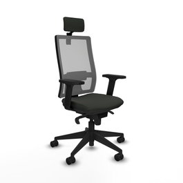 PIQUERAS Y CRESPO Silla de oficina Horna con mecanismo Sincro, Negro y Gris