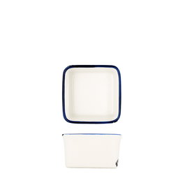 Summa Cazoleta - Alacena Alta de Porcelana Marfil y Azul, 9 cm x 9 cm x 5 cm (20 cl) (Set de 12)