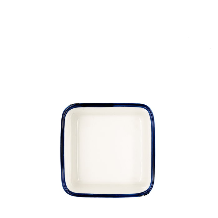 Summa Cazoleta - Alacena Alta de Porcelana Marfil y Azul, 9 cm x 9 cm x 5 cm (20 cl) (Set de 12)