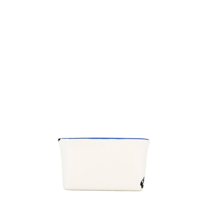 Summa Cazoleta - Alacena Alta de Porcelana Marfil y Azul, 9 cm x 9 cm x 5 cm (20 cl) (Set de 12)