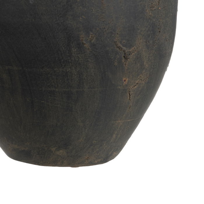 Vasija Gris Envejecido Barro Decoración 27 X 27 X 41 cm