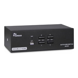 Inter-Tech KVM Switch AS-42HA HDMI, Conmutador 4 Ordenadores, Full HD+ 1920x1440, USB, Audio, Negro