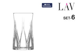 LAV Set 6 Vasos Zoey 380 cc (8 Cajas)
