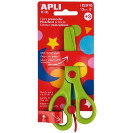 Apli Tijeras Preescolar Ambidiestros 13 cm Verde +3 Años Blister