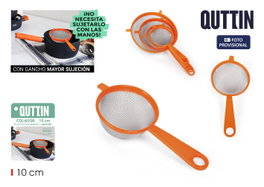 Quttin Colador de Plástico y Aluminio 10 cm - Colador Pequeño para Cocina (24 Unidades)