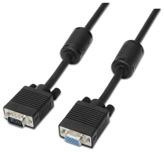Aisens Cable VGA A113-0078 Negro 1,8m (Macho a Hembra)