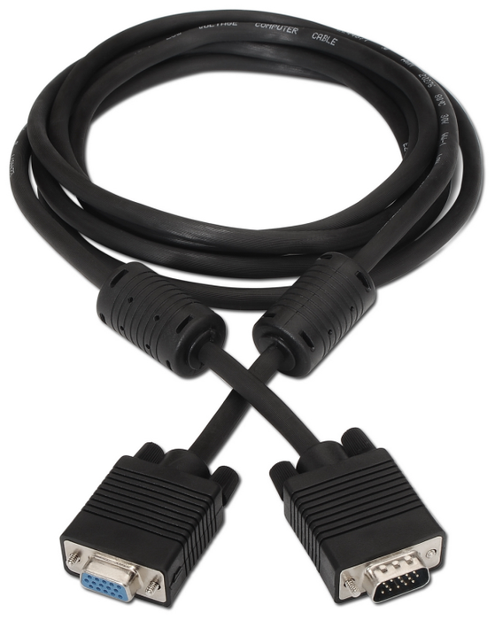Aisens Cable VGA A113-0078 Negro 1,8m (Macho a Hembra)