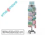 Imaginovo Expositor Metálico Giratorio para Pegatinas con 40 Ganchos Ajustables - Surtido Cerrado 630 Unidades - Dimensiones 1874x532x532 mm