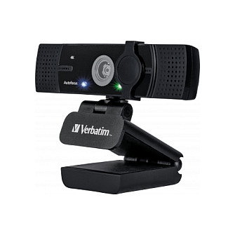 Verbatim Webcam Ultra HD 4K con Autofokus y Micrófono Dual 49580