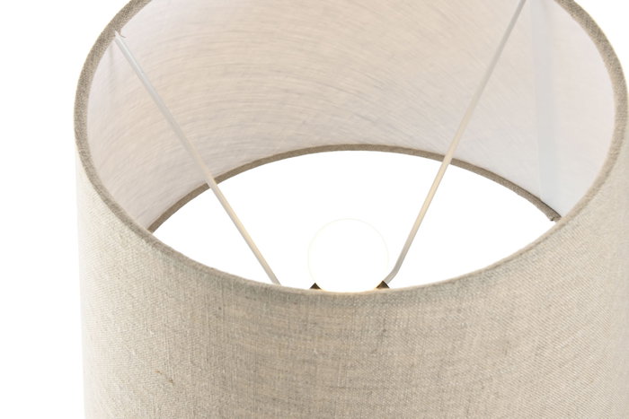 DKD Home Decor Lámpara de Sobremesa de Latón y Ratán Natural
