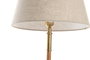 DKD Home Decor Lámpara de Sobremesa de Latón y Ratán Natural