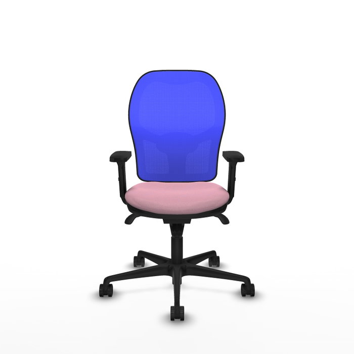PIQUERAS Y CRESPO Silla de oficina Jorquera con mecanismo Sincro, tela rosa y malla azul